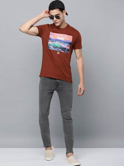 Levi's Brick Red Printed T-Shirt