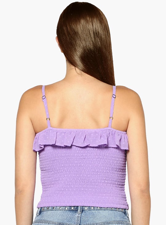 ONLY Women Smocked Spaghetti Crop Top