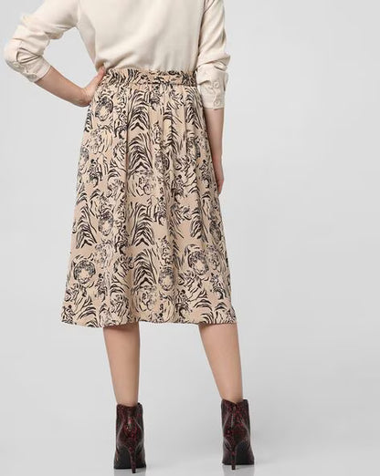 Vero Moda printed a line skirt with tulip hemline