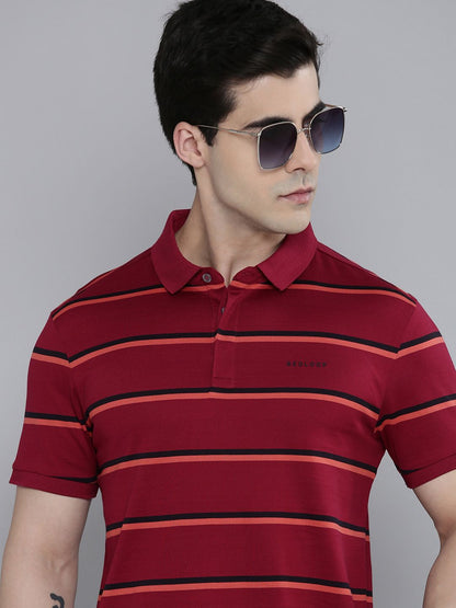 Levi's Men's Striped Polo Collar Pure Cotton T-shirt