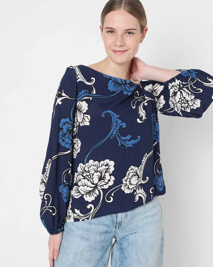 Vero Moda BLUE FLORAL TOP