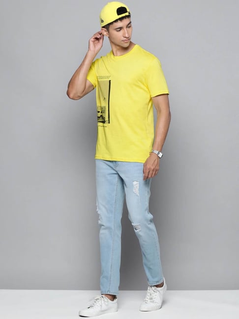 Levi's Limelight Yellow Printed T-Shirt