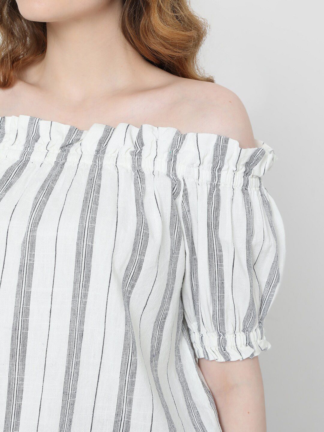 Women's Stripped Off-Shoulder Top