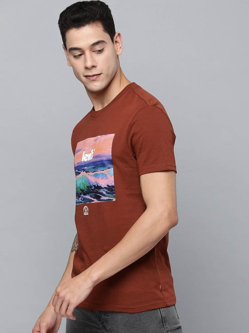 Levi's Brick Red Printed T-Shirt