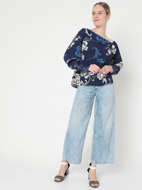 Vero Moda BLUE FLORAL TOP