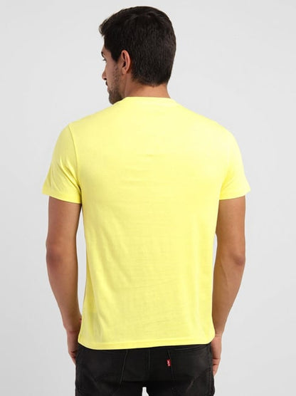 Levi's Daffodil Yellow Pure Cotton Regular Fit Logo Printed T-Shirt