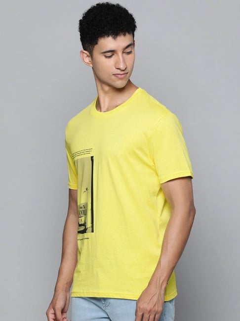 Levi's Limelight Yellow Printed T-Shirt