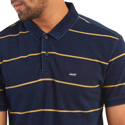 Levi's Men's Blue Polo Collar Cotton T-Shirt