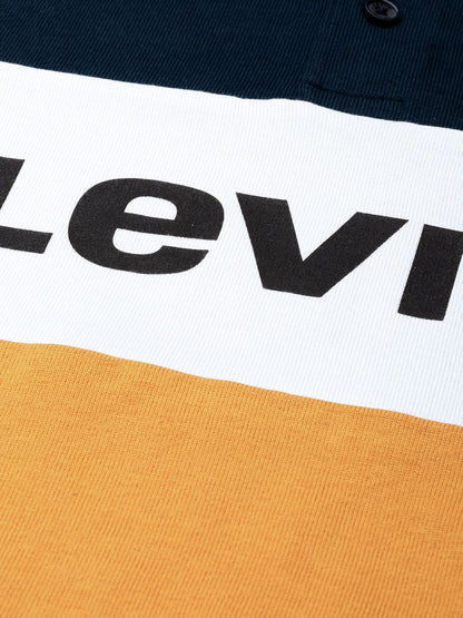 Levi's Men Brand Logo Printed Polo Collar Pure Cotton T-shirt