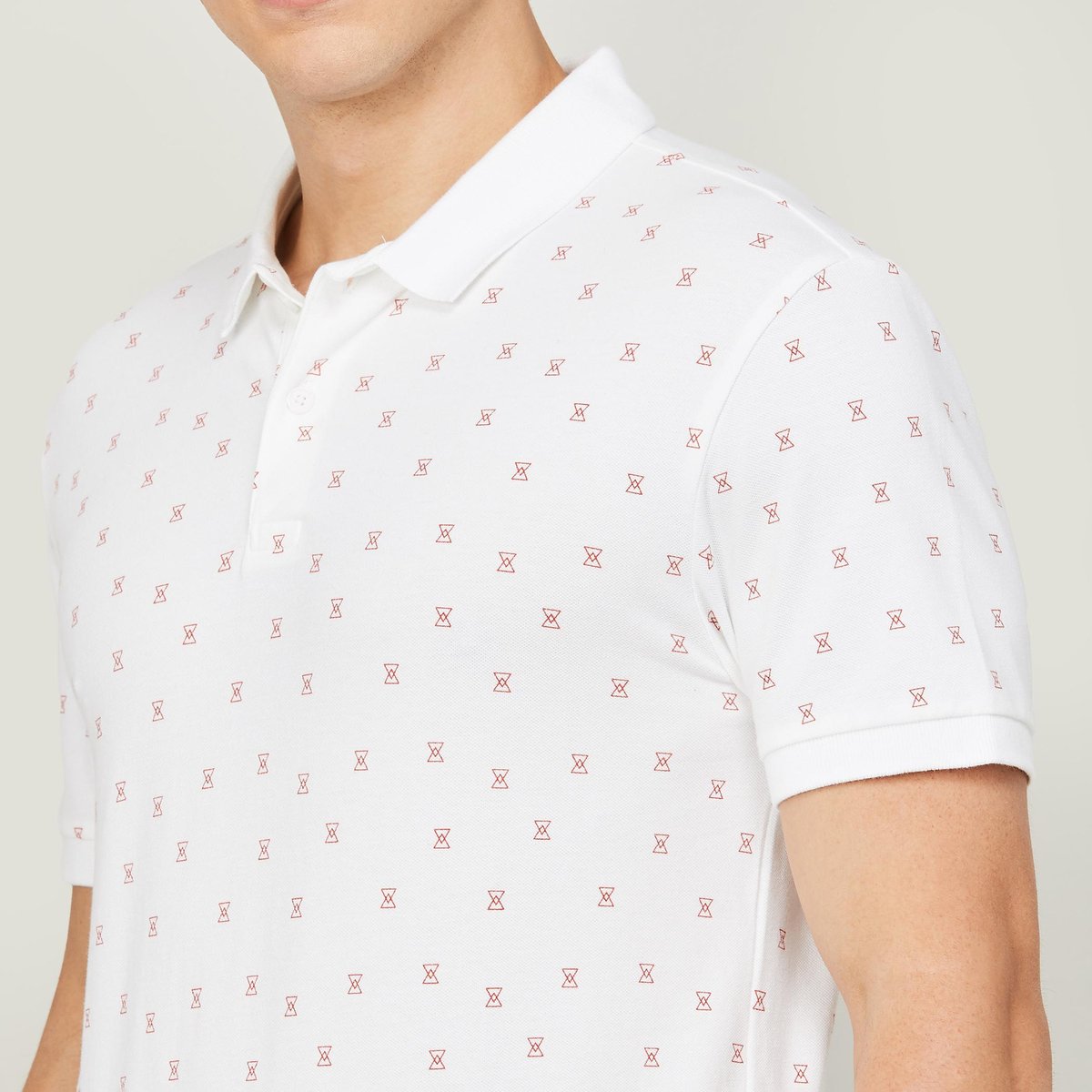 Levi's Men Printed Regular Fit Polo T-shirt White