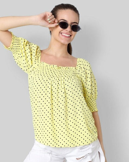 ONLY Micro-Dot Print Square-Neck Top