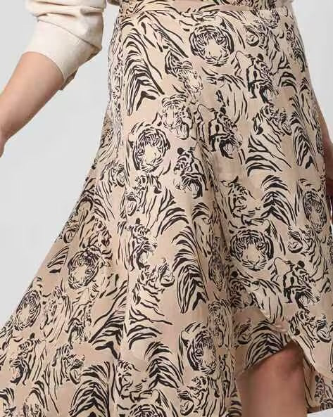 Vero Moda printed a line skirt with tulip hemline