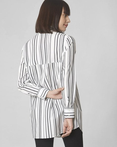 Vero Moda Striped Shirt with Band Collar