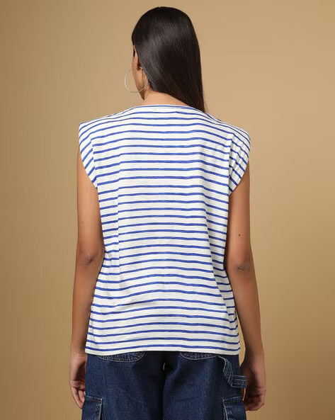 Vero Moda Striped Round-Neck T-Shirt