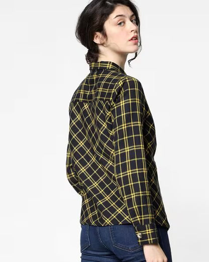 ONLY Checked Shirt with Cinched Waist