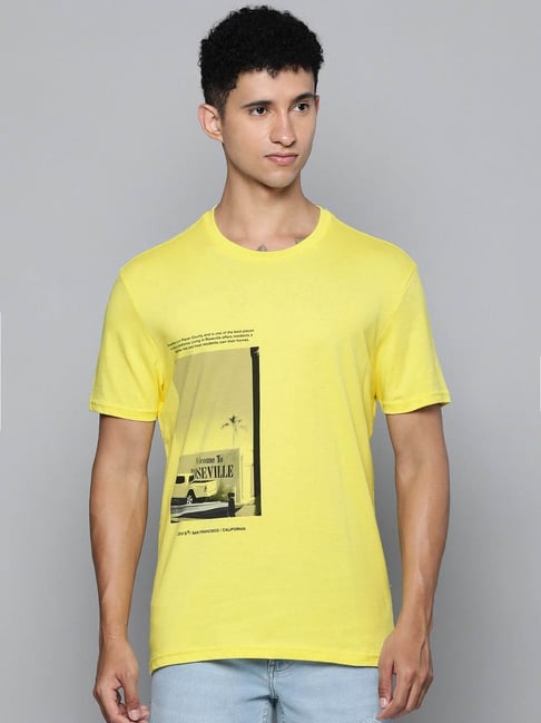 Levi's Limelight Yellow Printed T-Shirt