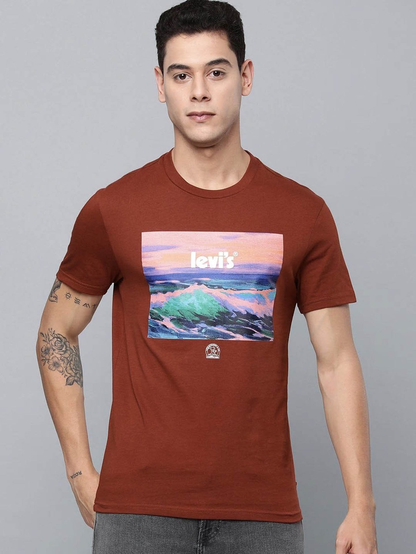 Levi's Brick Red Printed T-Shirt