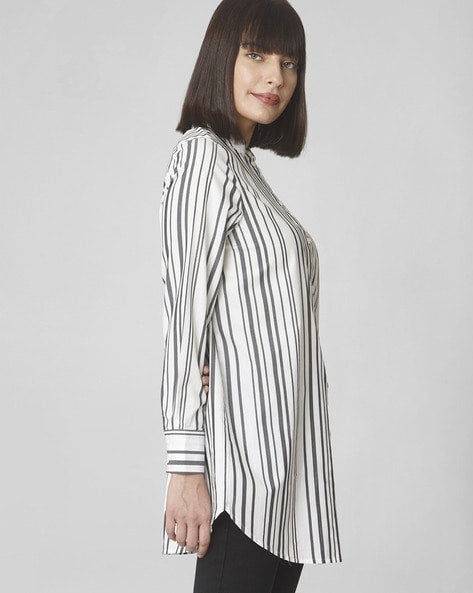 Vero Moda Striped Shirt with Band Collar