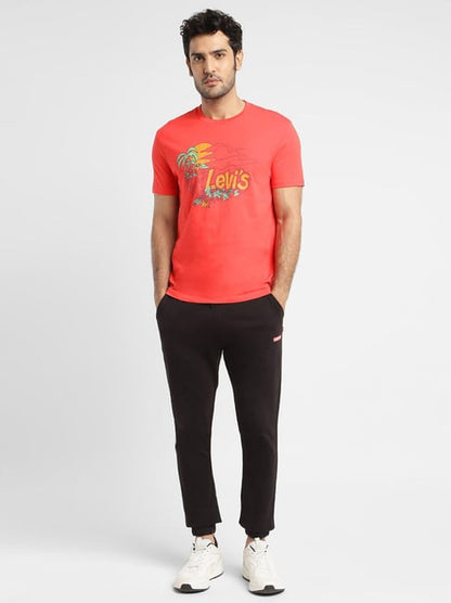 Levi's Zinnia Red Pure Cotton Regular Fit Printed T-Shirts