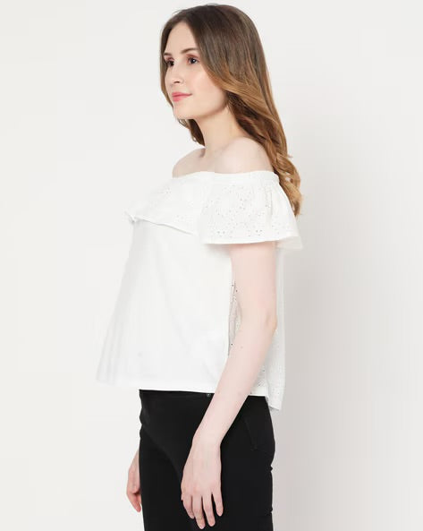 Vero Moda OFF-Shoulder Top with Laser-Cut