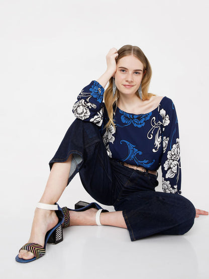 Vero Moda BLUE FLORAL TOP