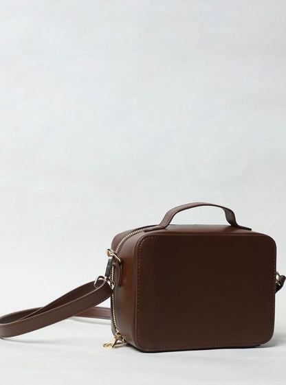 Brown Boxy Cross Body Bag