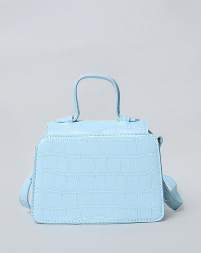 Women Croc Embossed Sling Bag With Handle