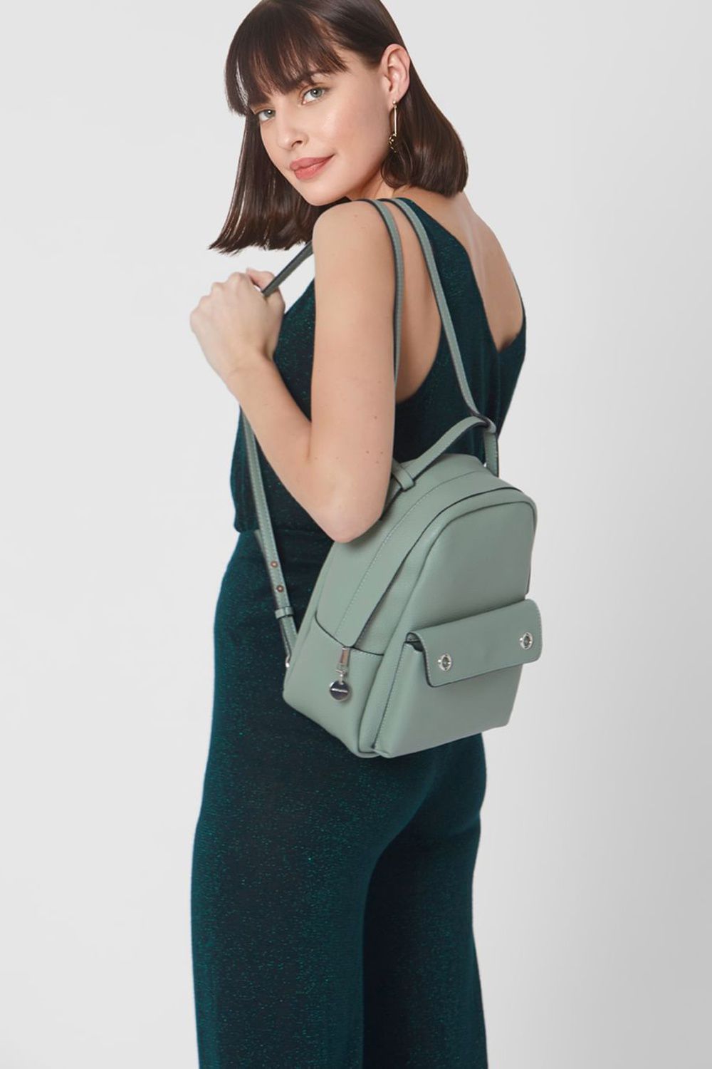 Women Light Green Backpack