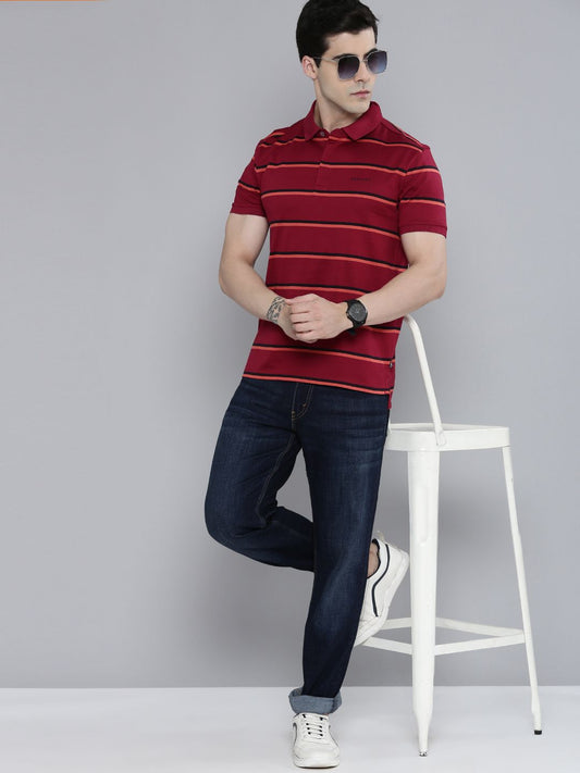 Levi's Men's Striped Polo Collar Pure Cotton T-shirt