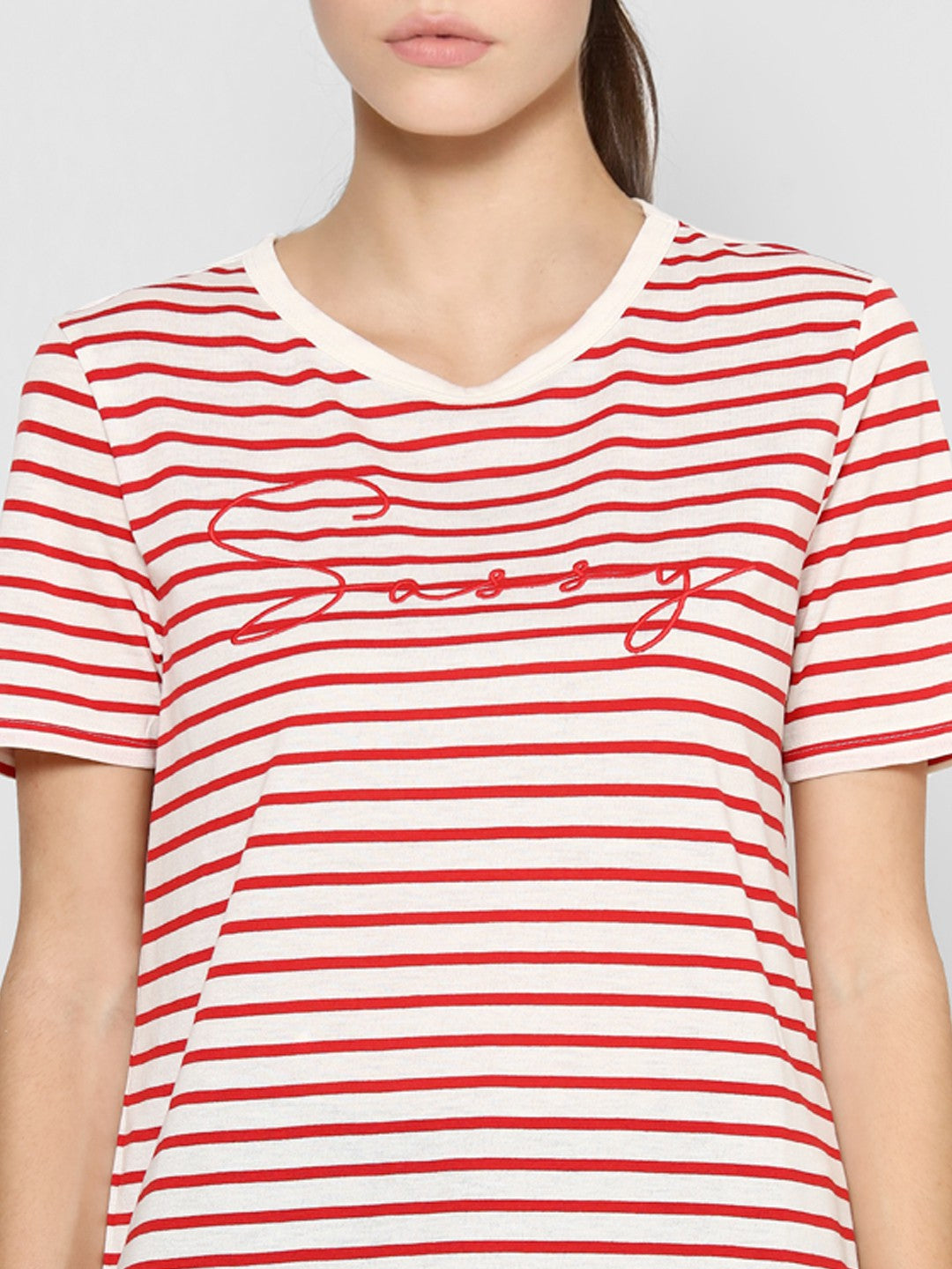 Only Mars Red & White Striped T-Shirt