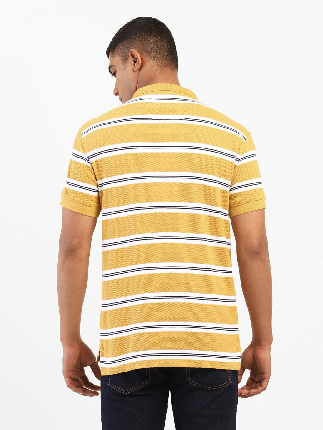 Levi's Tinsel Yellow Striped Men's Polo Cotton T-Shirt