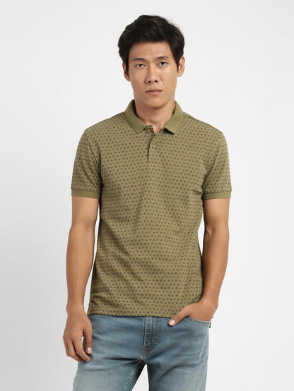 Levi's Men's Floral Polo Cotton Green T-shirt