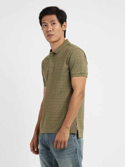 Levi's Men's Floral Polo Cotton Green T-shirt