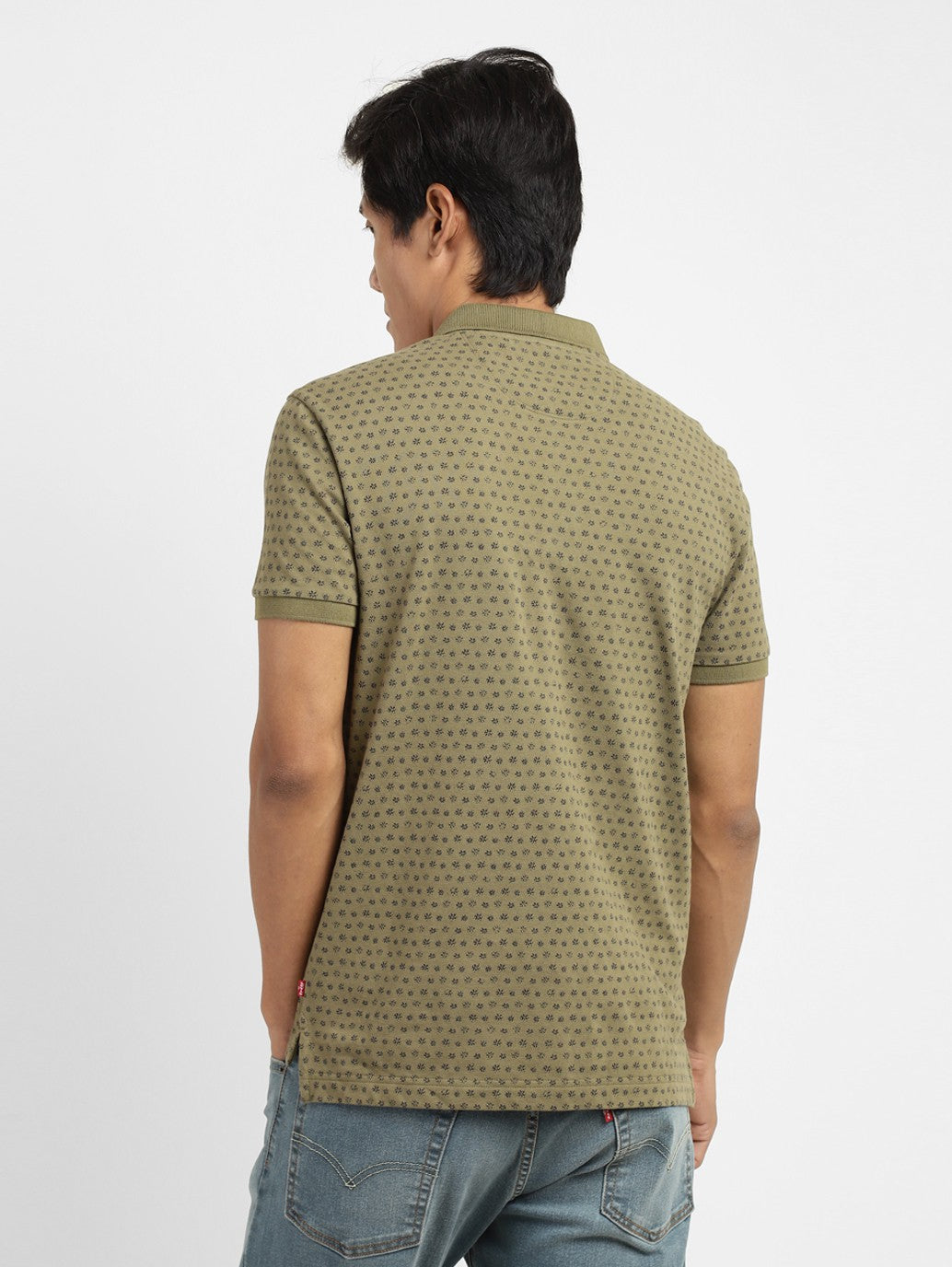 Levi's Men's Floral Polo Cotton Green T-shirt