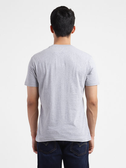 Levi's Men's Crew Neck T-Shirt Men Graphic Print Round Neck Pure Cotton Grey T-Shirt