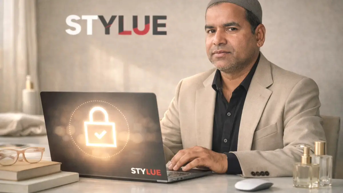 Privacy Policy feature image showing secure data protection concept for Stylue fashion website.