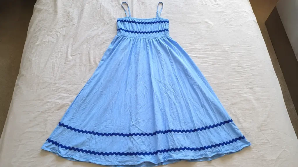 The dress laid flat after multiple washes during testing